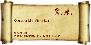 Kossuth Arika névjegykártya
